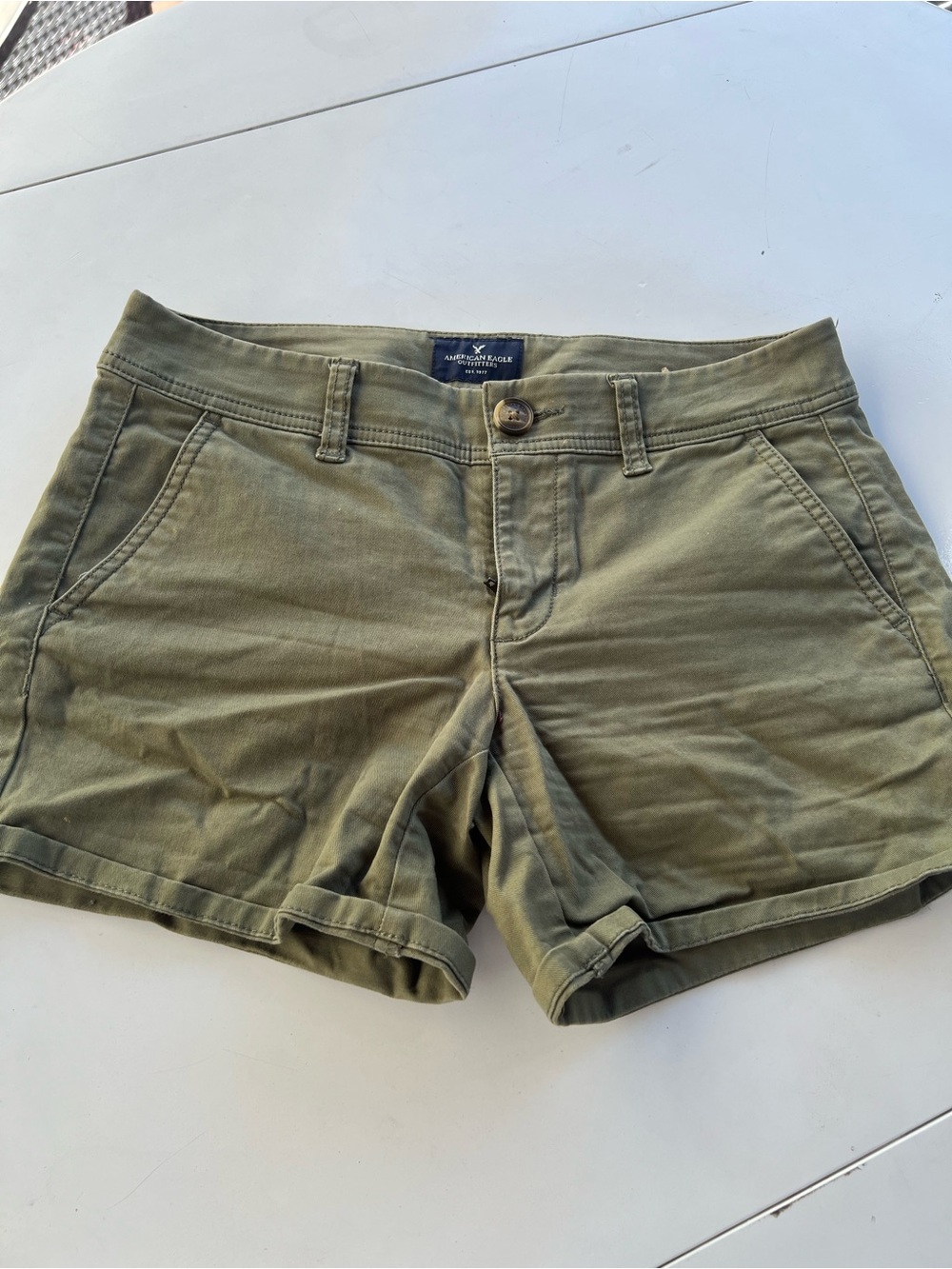 American Eagle Outfitters Olive Utility Chino Shorts